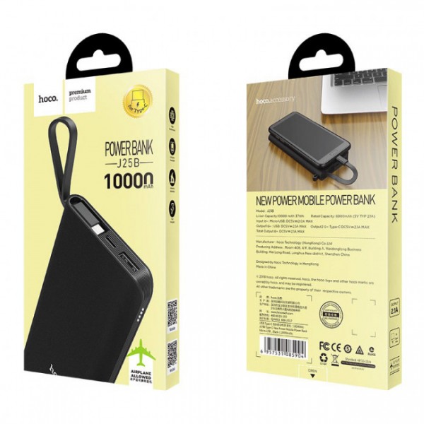 

Power Bank Hoco J25B New Power Type C 10000 mAh Black (BS-000062185)