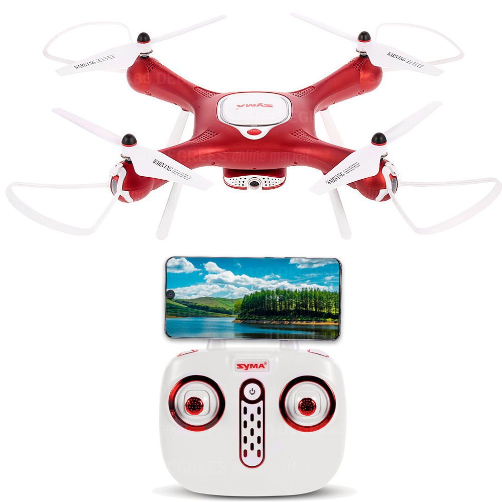 

Средний (375 мм) дрон SYMA X25W с управляемой камерой WIFI FPV 720P Красный