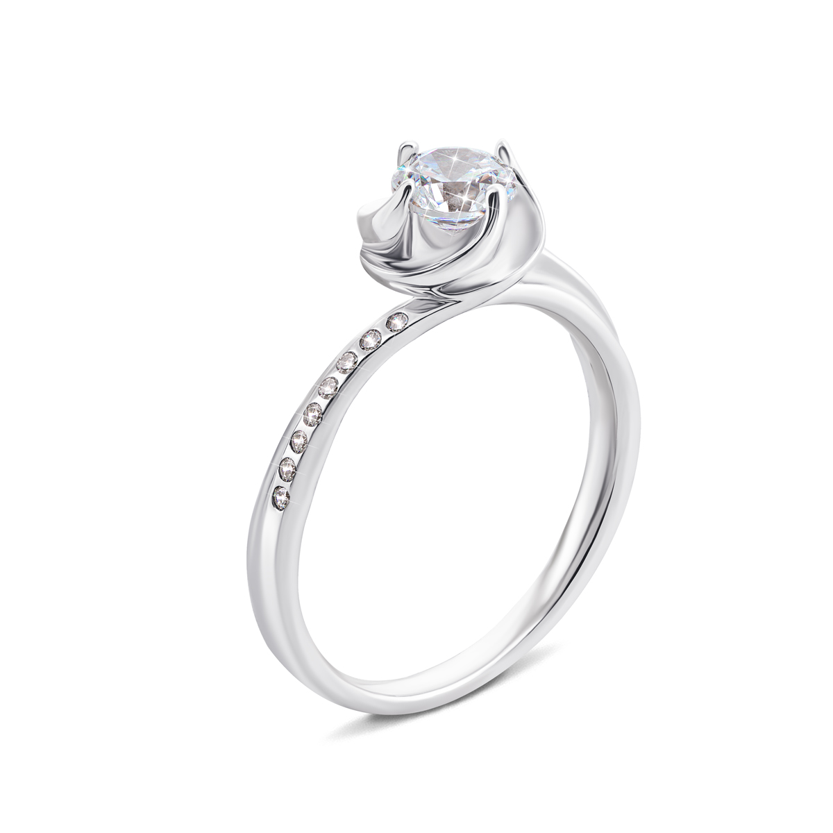 

Серебряное кольцо с фианитами 16 размер 1RI59662