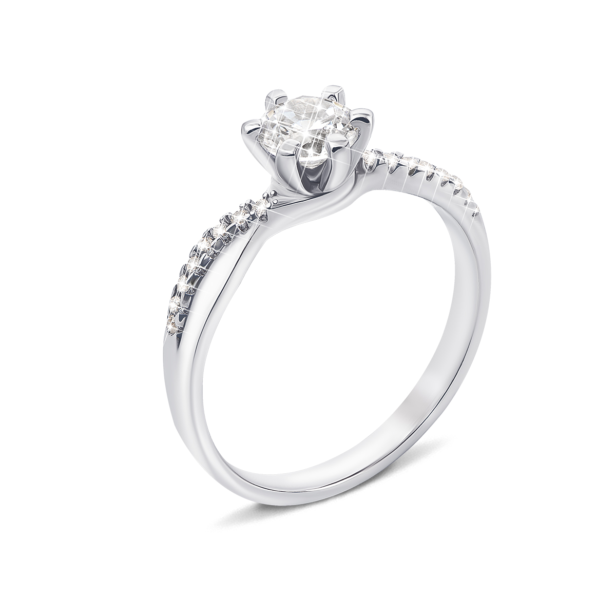 

Серебряное кольцо с фианитами 15.5 размер 1RI56816-R