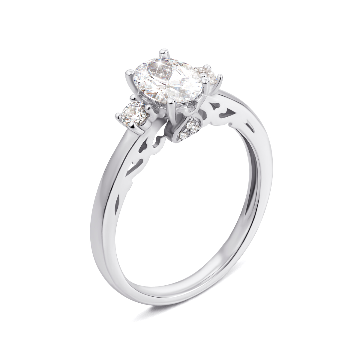 

Серебряное кольцо с фианитами 17 размер 1RI62356-R