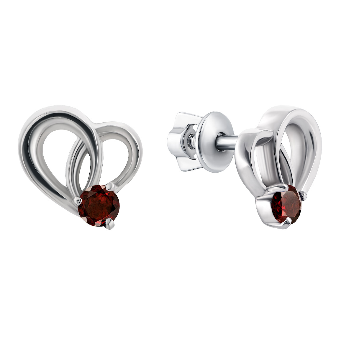 

Серебряные пуссеты с гранатом 2333/9р-GAR