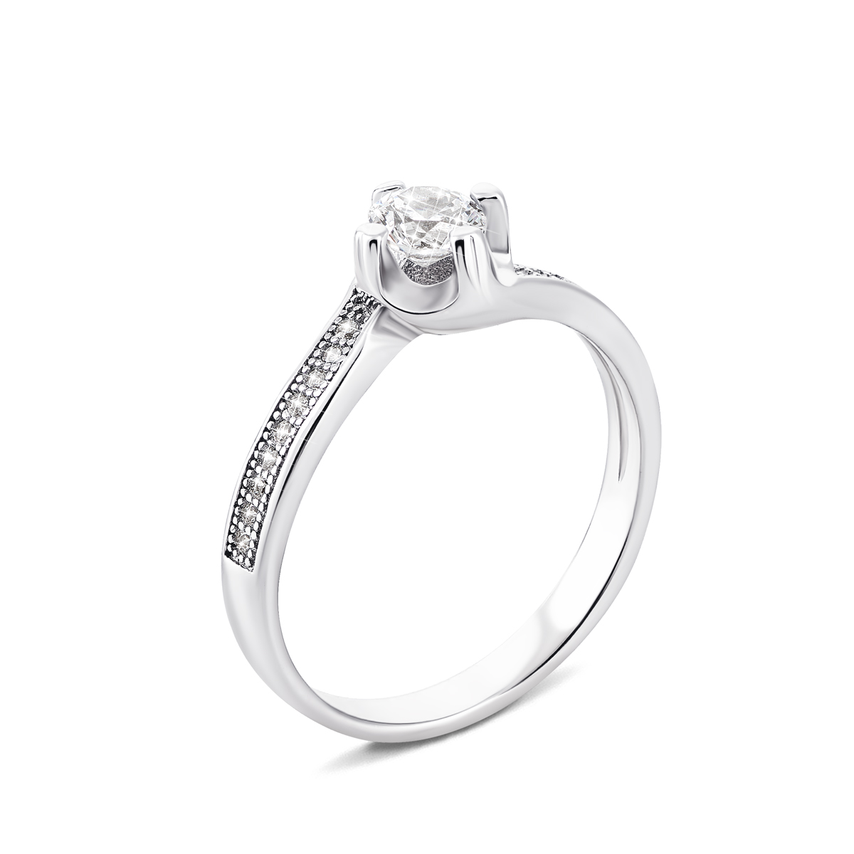 

Серебряное кольцо с фианитами 16 размер 1RI56910