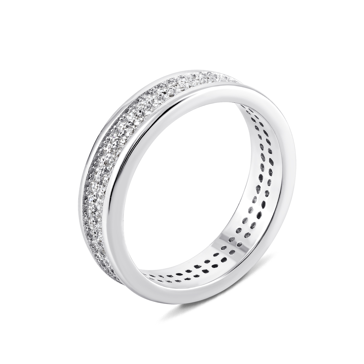 

Серебряное кольцо с фианитами 17 размер PRS1062