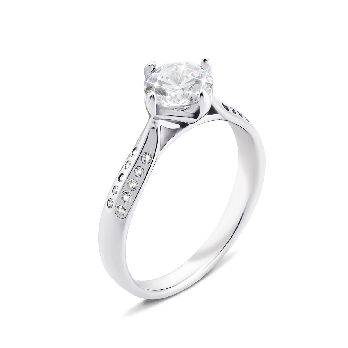 

Серебряное кольцо с фианитами 15.5 размер 1RI62940