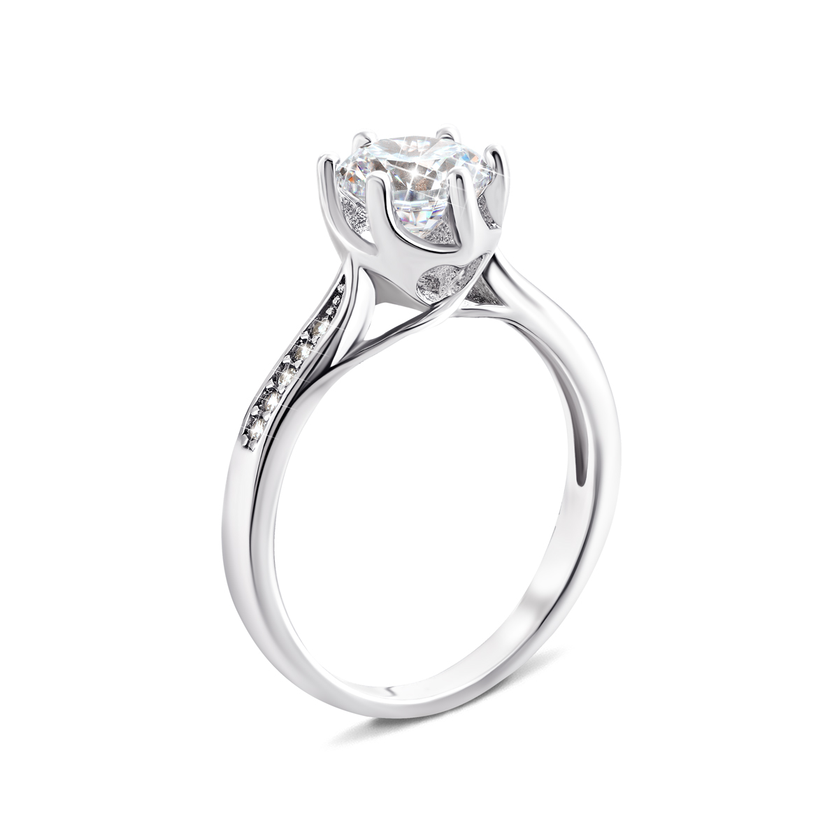 

Серебряное кольцо с фианитами 15.5 размер 1RI59912