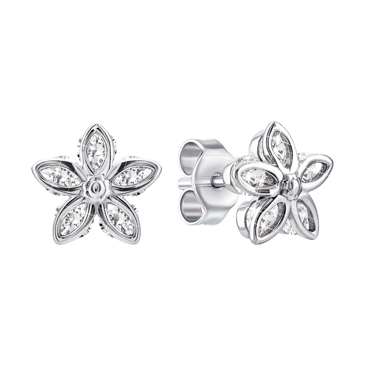 

Серебряные пуссеты Цветы с фианитами 1EA92945