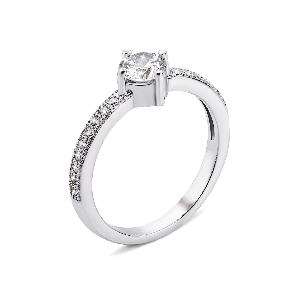 

Серебряное кольцо с фианитами 18 размер PRS1056-R