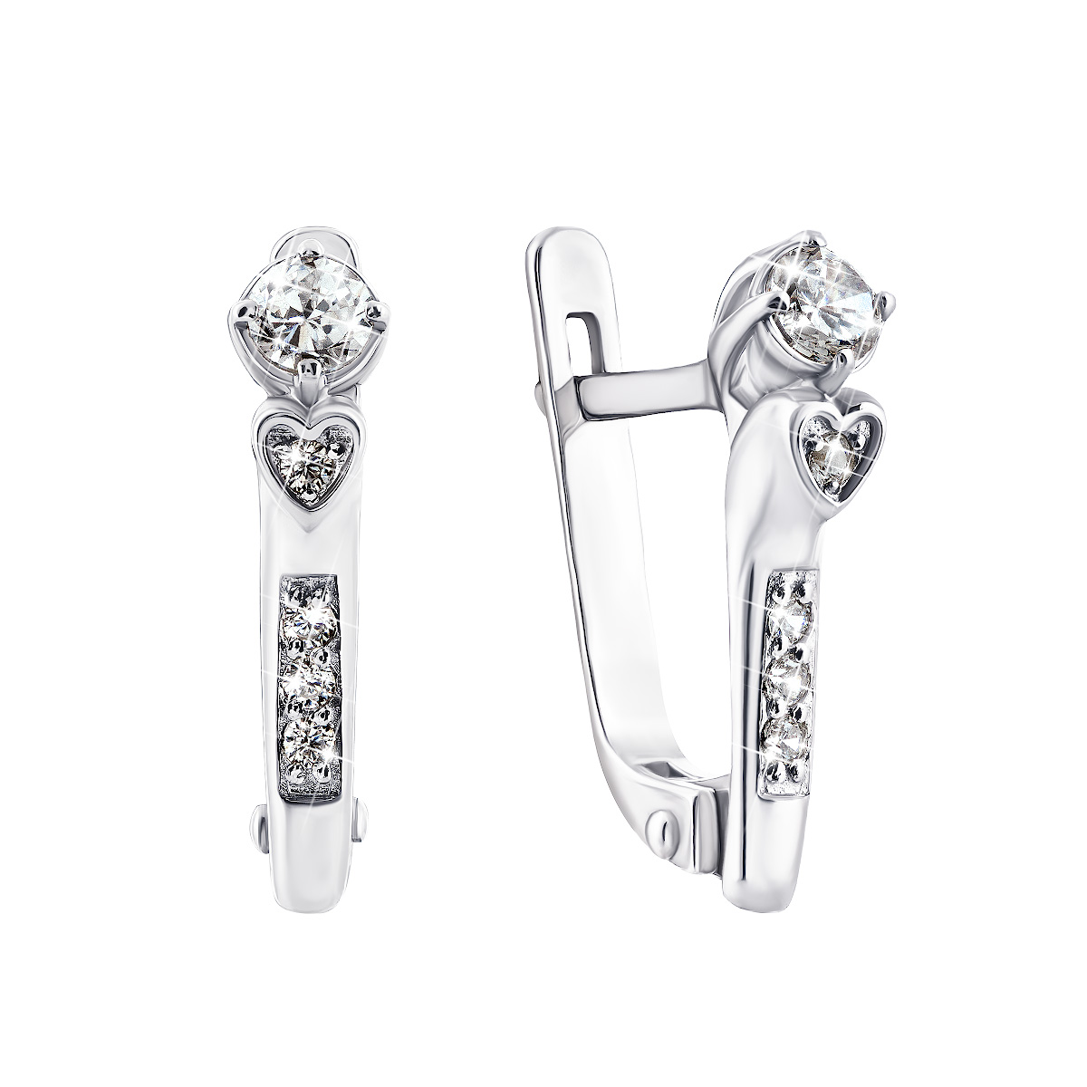 

Серебряные серьги с фианитами 72053б