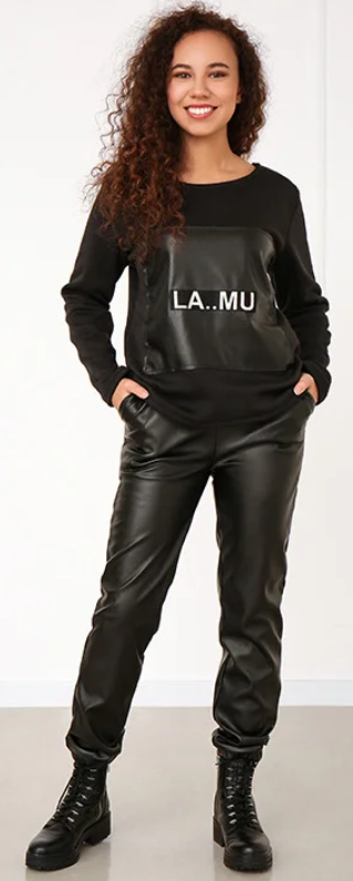 

Женский спортивный костюм из эко-кожи Fashion Woman GF7870 р46/ черный, Женский спортивный костюм из эко-кожи Fashion Woman GF7870 р46/48 черный