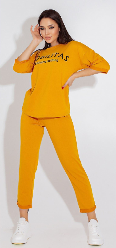 

Женский спортивный костюм Fashion Woman NB21027 желтый р42, Женский спортивный костюм Fashion Woman NB21027 желтый р42/44