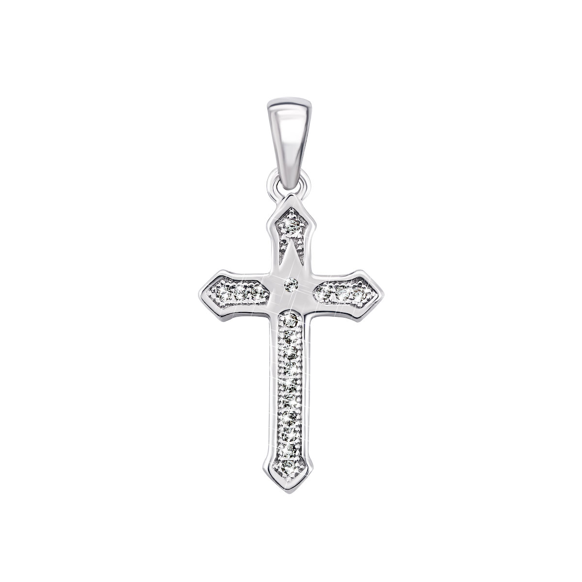 

Серебряный крестик с фианитами TP037703