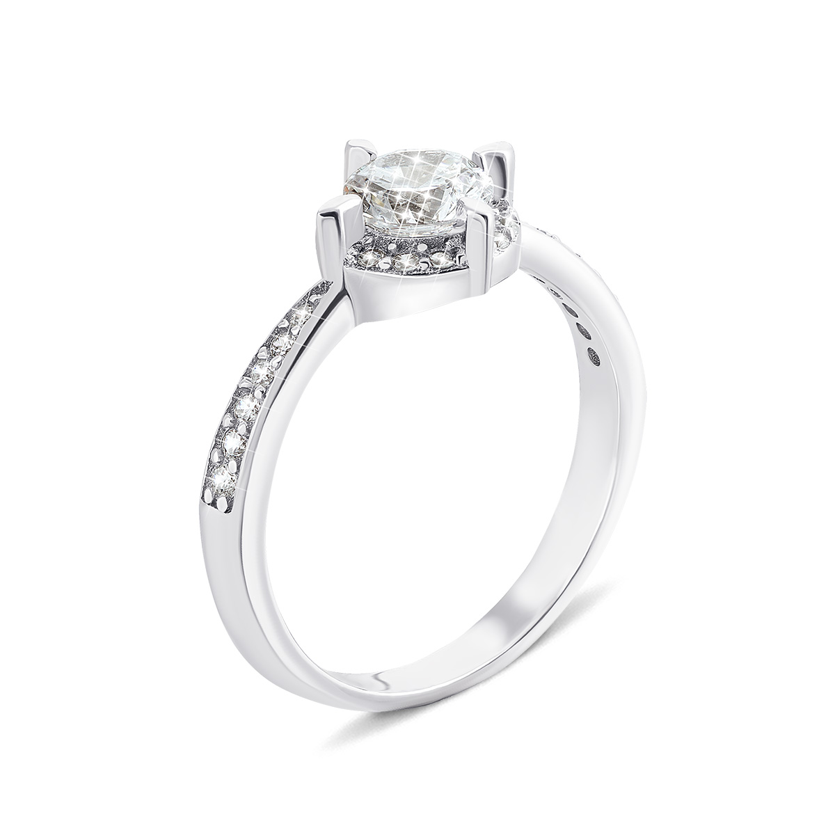 

Серебряное кольцо с фианитами 15.5 размер 1RI62390