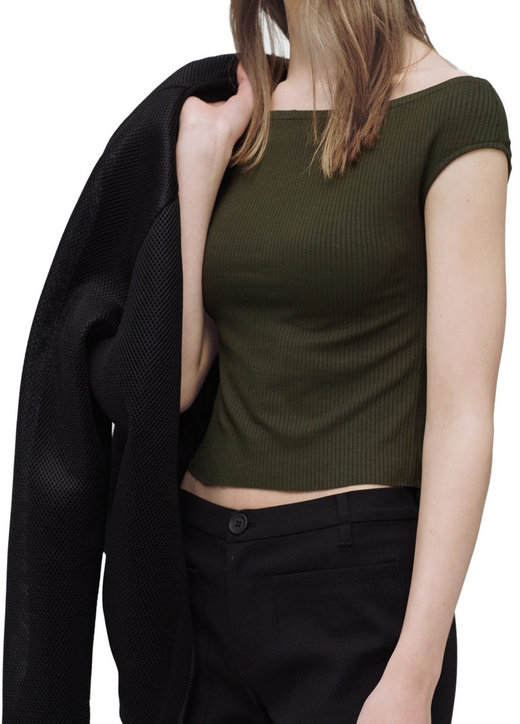 

Топ Mango L Темно-зеленый 61067026_01