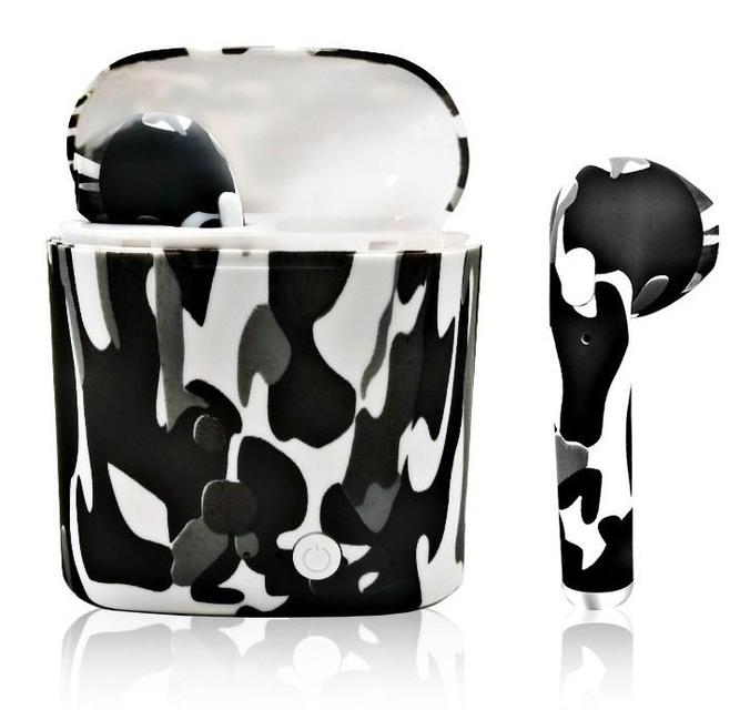 

Беспроводные Наушники TWS в Кейсе i7S рисунок Camouflage black and white (FW009)