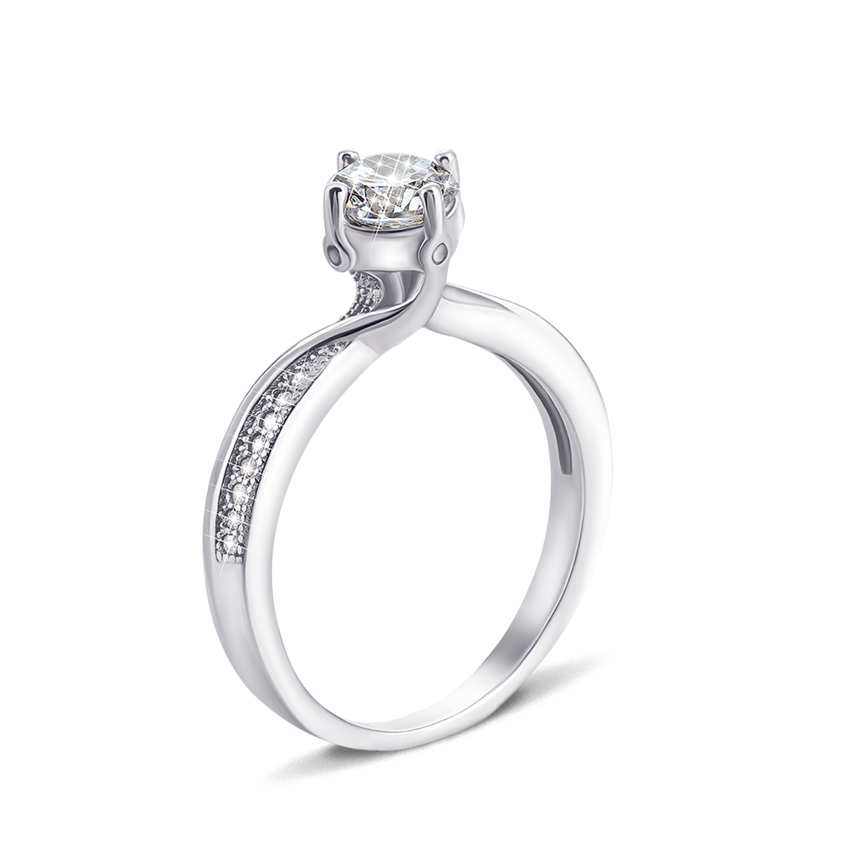 

Серебряное кольцо с фианитами 17 размер 1RI56594