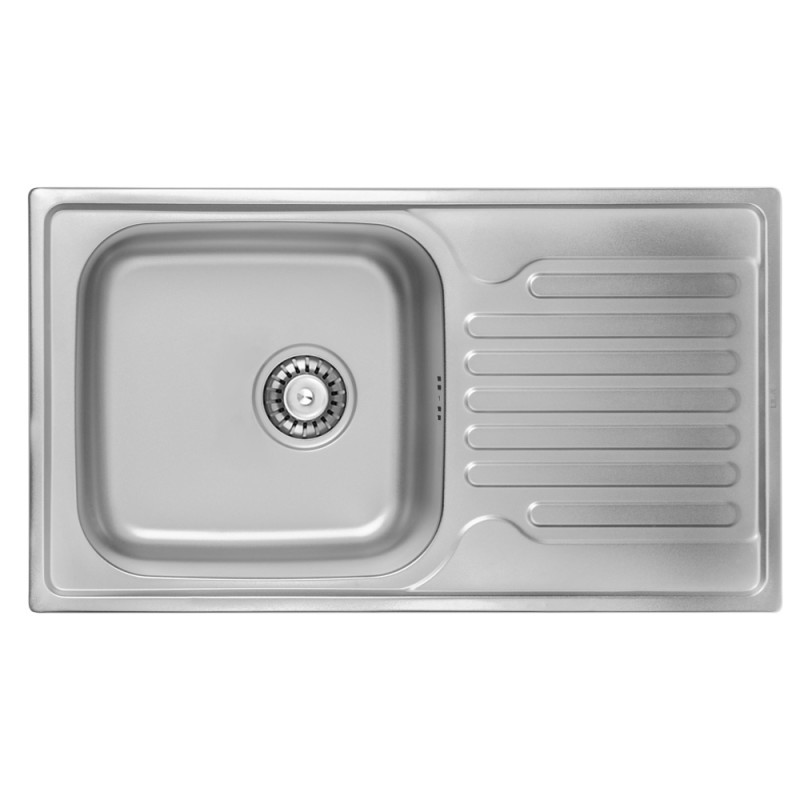 

Кухонная мойка стальная нержавейка ULA 7204 Decor сифон в комплекте с крылом для сушки ULA7204DEC08