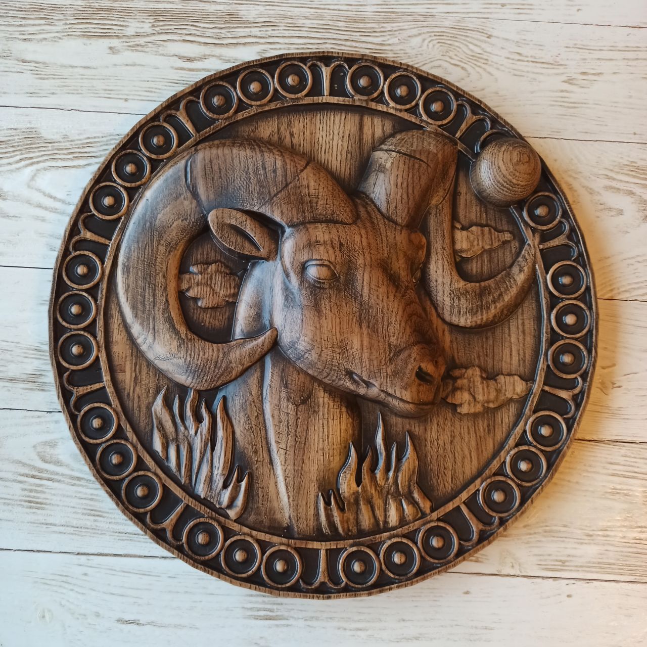 

Барельеф "Знак Зодиака Овен", Atributlux,100*100 см резной из дерева