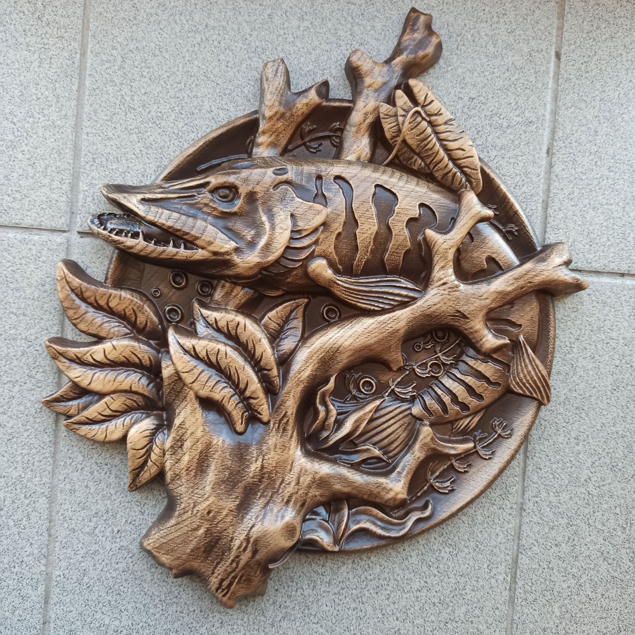 

Барельеф "Щука", Atributlux,100*85,8 см резной из дерева