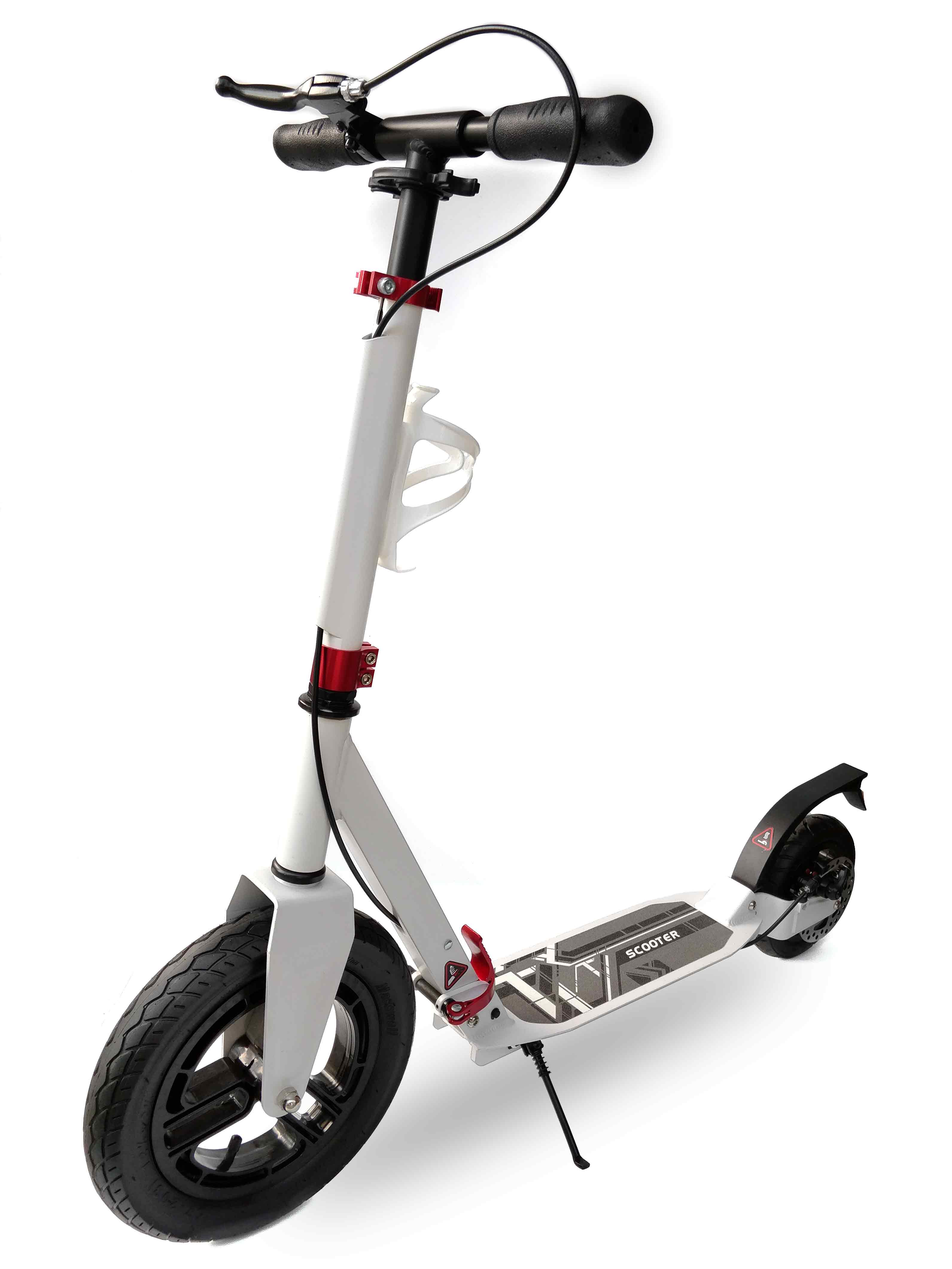 

Самокат двухколесный с дисковым тормозом Scooter MS320 надувные резиновые колеса (Белый)
