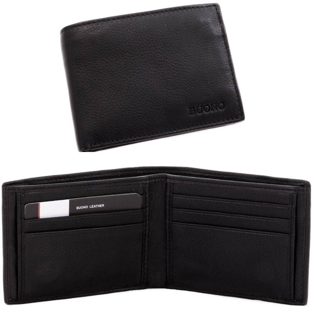 

Мужской кошелек портмоне на магните кожаный Buono черный (30792 black)