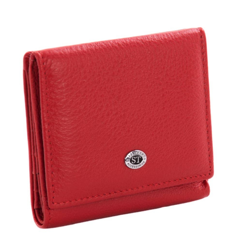 

Кошелек женский кожаный маленький ST красный (219 red)