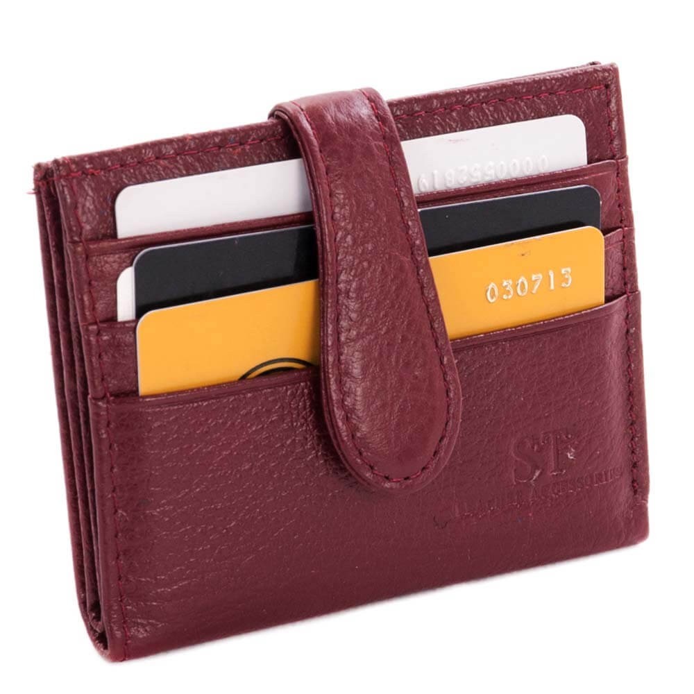 

Кошелек женский кожаный ST маленький бордовый (004 date red)