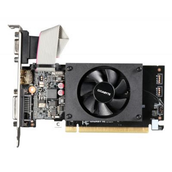 

Відеокарта GigaByte GeForce GT 710 2GB GDDR3 954MHz/1800MHz, 64Bit, PCI-Ex 16 , DirectX12, DVI, HDMI, VGA low profile