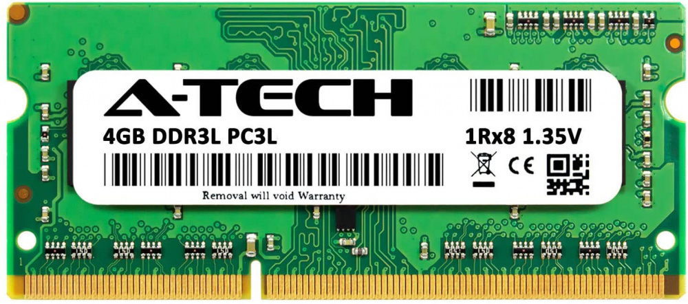 

Оперативная память A-Tech 4GB DDR3L-1600 (PC3L-12800) SODIMM 1Rx8 (AT4G1D3S1600NS8N135V)