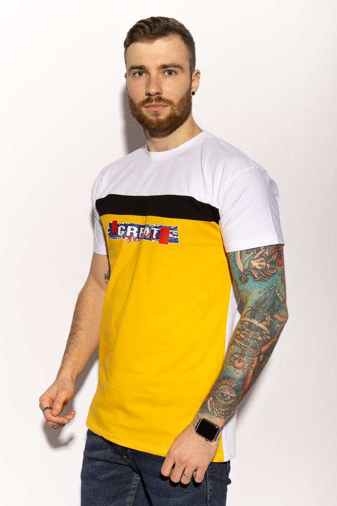 

Футболка мужская Time of Style 85F357  Бело-желтый, Футболка мужская Time of Style 85F357 M Бело-желтый