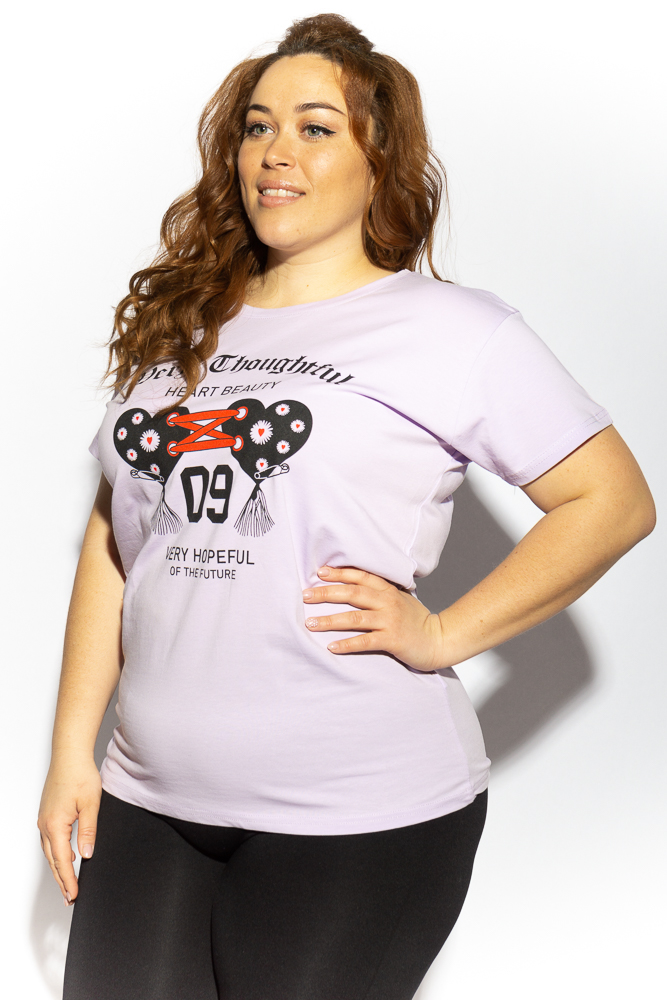 

Футболка женская с надписью Time of Style 85F279 XL Сиреневый