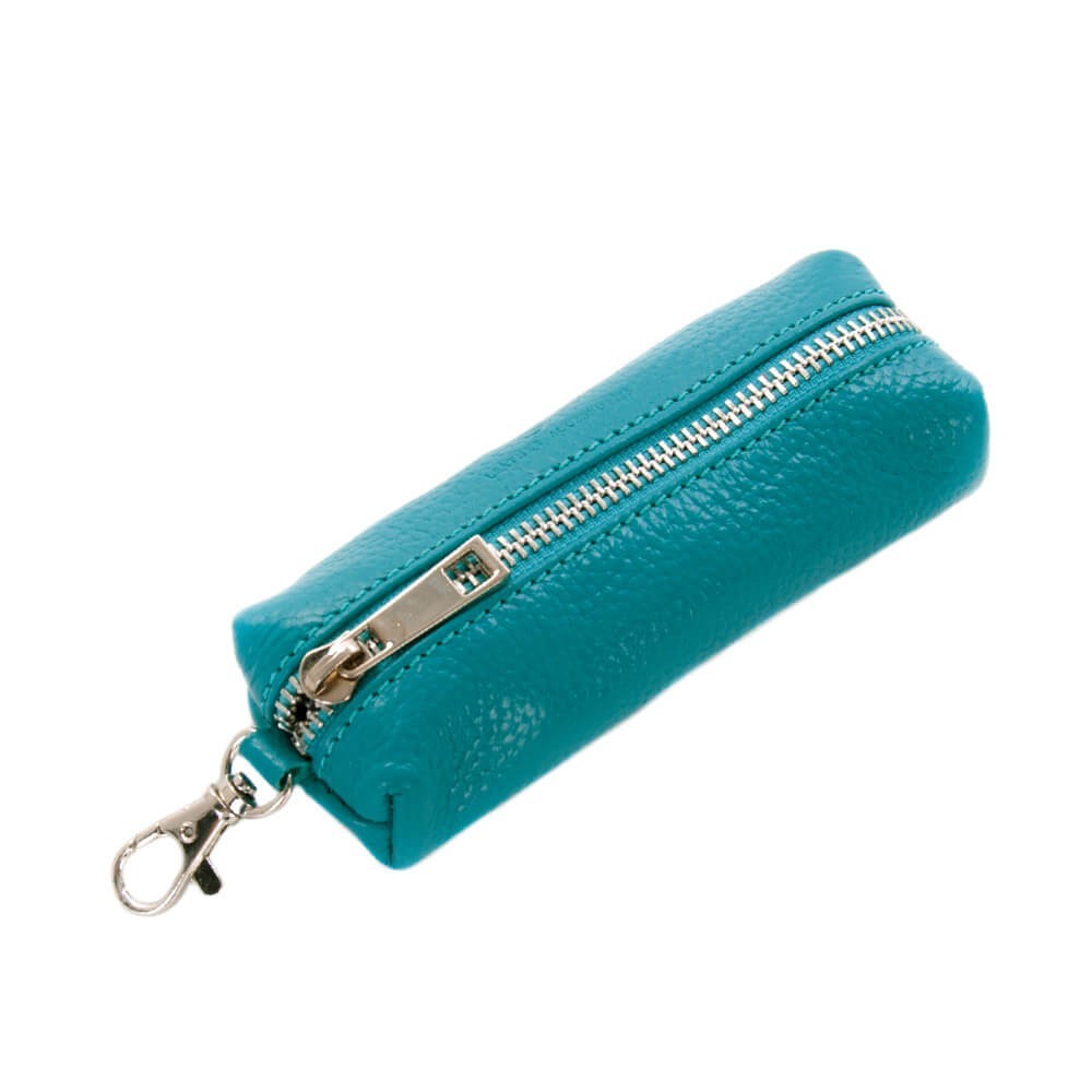 

Ключница кожаная женская на молнии ST бирюзовая (343 smaragd)