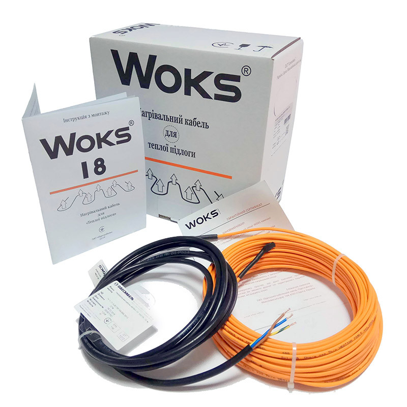 

Нагревательный кабель под стяжку WOKS 20 площадь 0.9 m2