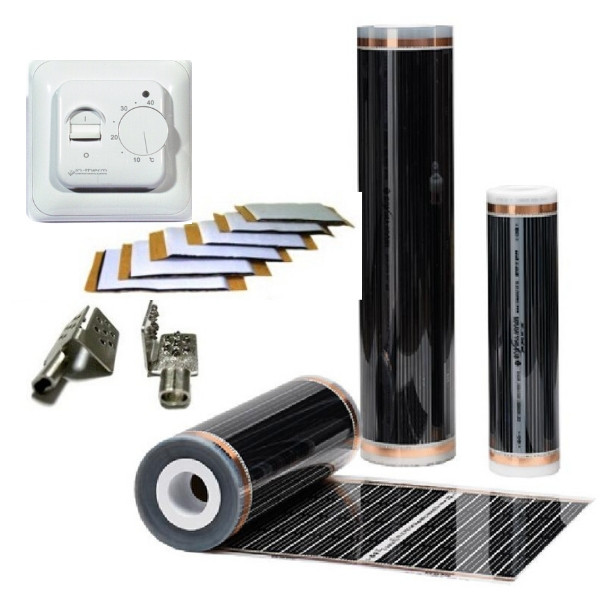 

10,0м² Инфракрасный теплый пол / полный комплект с терморегулятором In-Therm 220 Вт/м² (Корея)