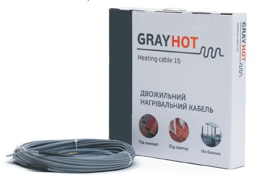 

Нагревательный кабель под стяжку GrayHоt 15 площадь 4.8