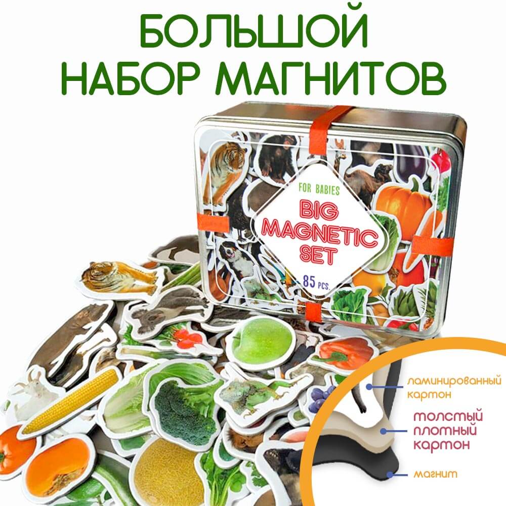 

Набор магнитов "Дитячий світ" 85 магнитов, в подарочной коробке 18.5*14*9см , Украина, Magdum (ML4031-61EN)