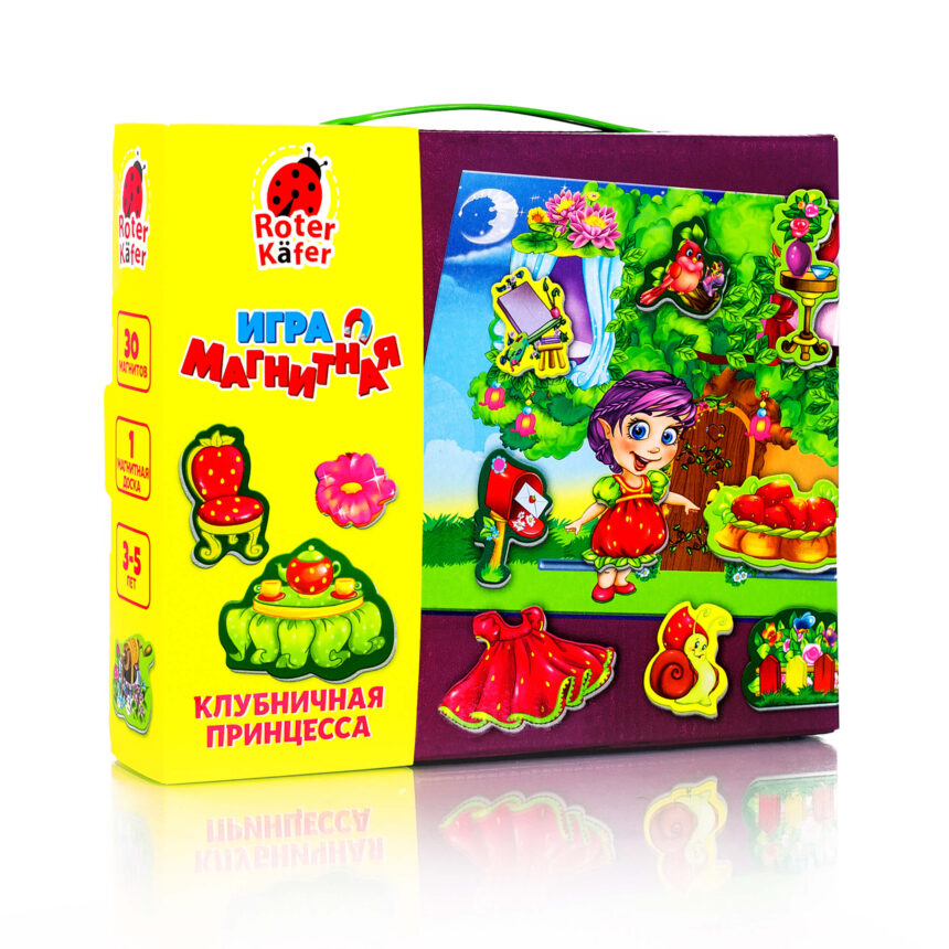 

Игра настольная "Магнитная игра. Клубничная принцесса" (рус), в коробке 23*18*4.5см, Украина, ТМ Влади Тойс (RK2060-03)