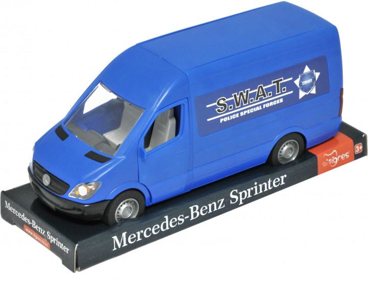 

Автомобиль Mercedes-Benz Sprinter, грузовой, синий, на планшетке 12*28*10см, TM Wader (39702)