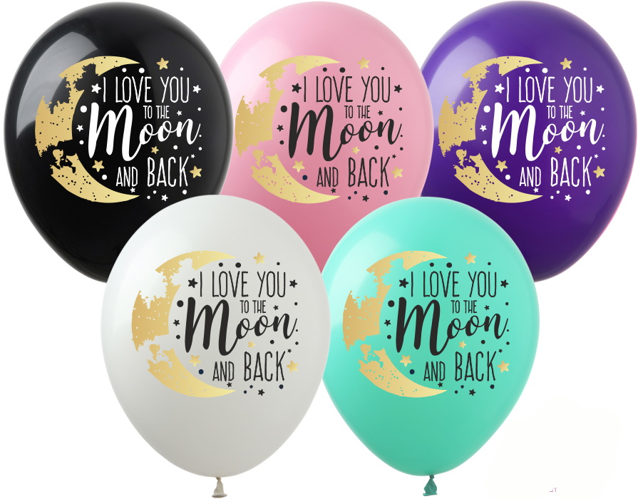 

Шарики 12" "I love you to the Moon and back", 1ст, ЦЕНА ЗА УП. 100ШТ, в пакете 30*20см (SPR-37)