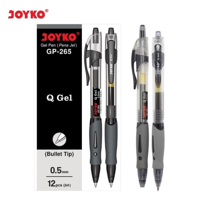

Ручка гелева черная, 0,5мм, ЦЕНА ЗА УП. 12ШТ, в коробке 14,5*8см, ТМ "Joyko" (GP-265black)