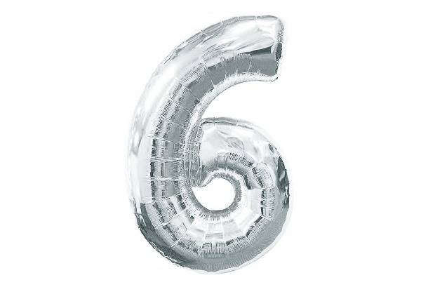

Шарик цифра «6» серебро, ЦЕНА ЗА УП.10ШТ, в пакете 75см (8536s-6)