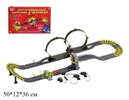 

Трек р/у PLAY SMART аккум. "Параллельные гонки" от сети 220V, длина трассы 445см, в коробке 50*36*12см (12 шт.) (0811)