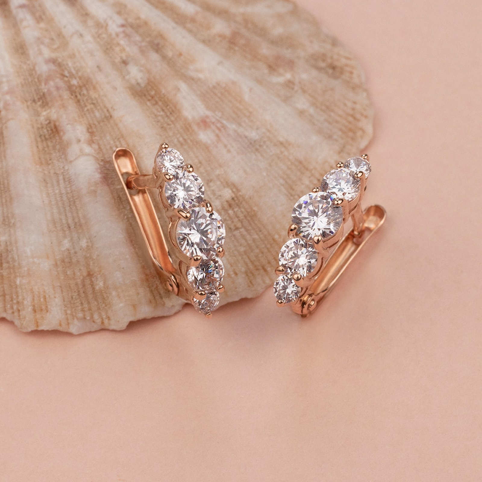 

Серьги из красного золота с куб. циркониями 1746936