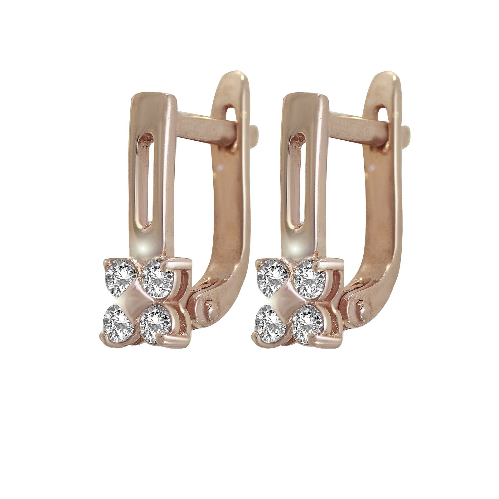 

Серьги из красного золота с куб. циркониями 1746951