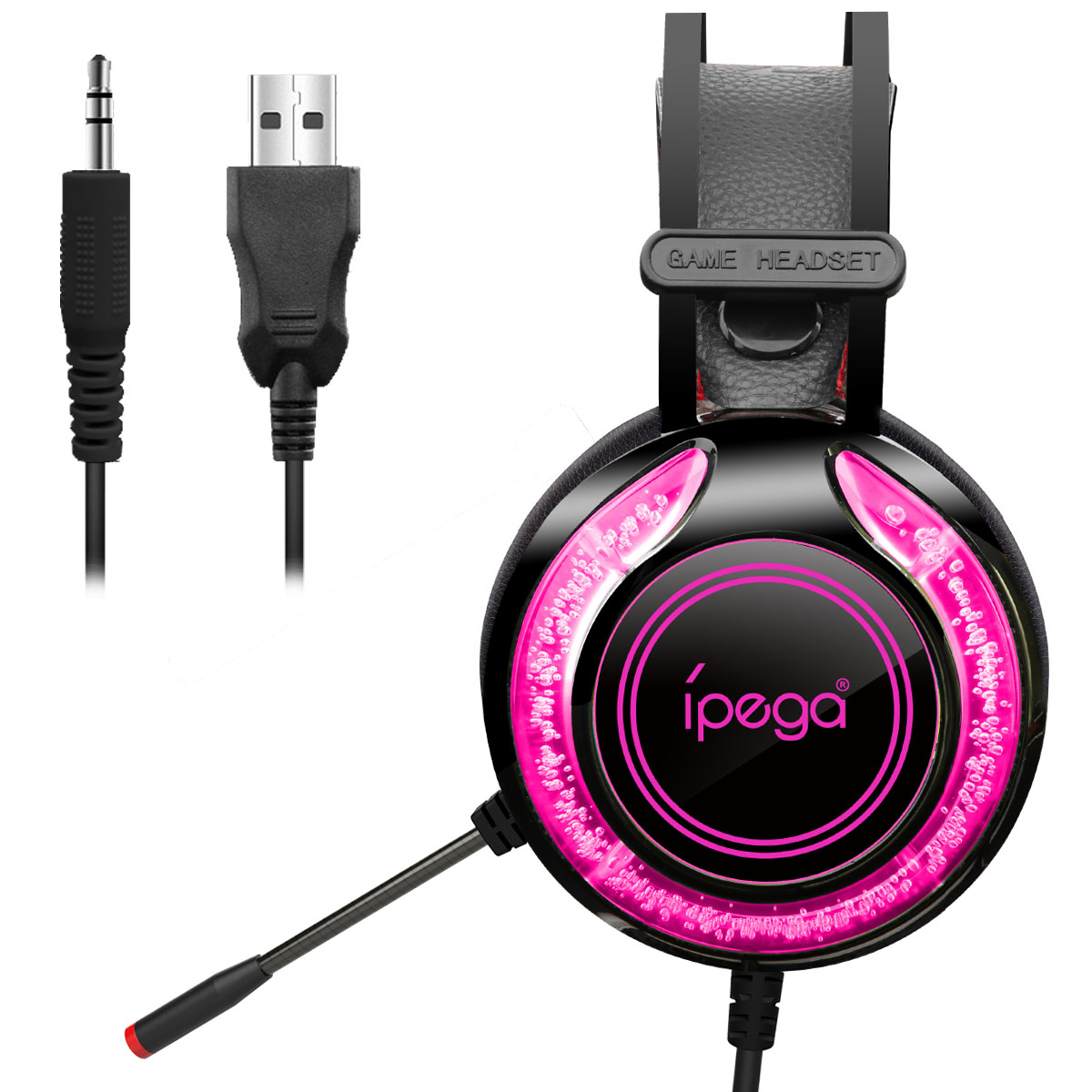 

Игровые наушники накладные iPega Gaming with RGB LED PG-R015 Gaming headset |3.5mm, Noice Reduction| black