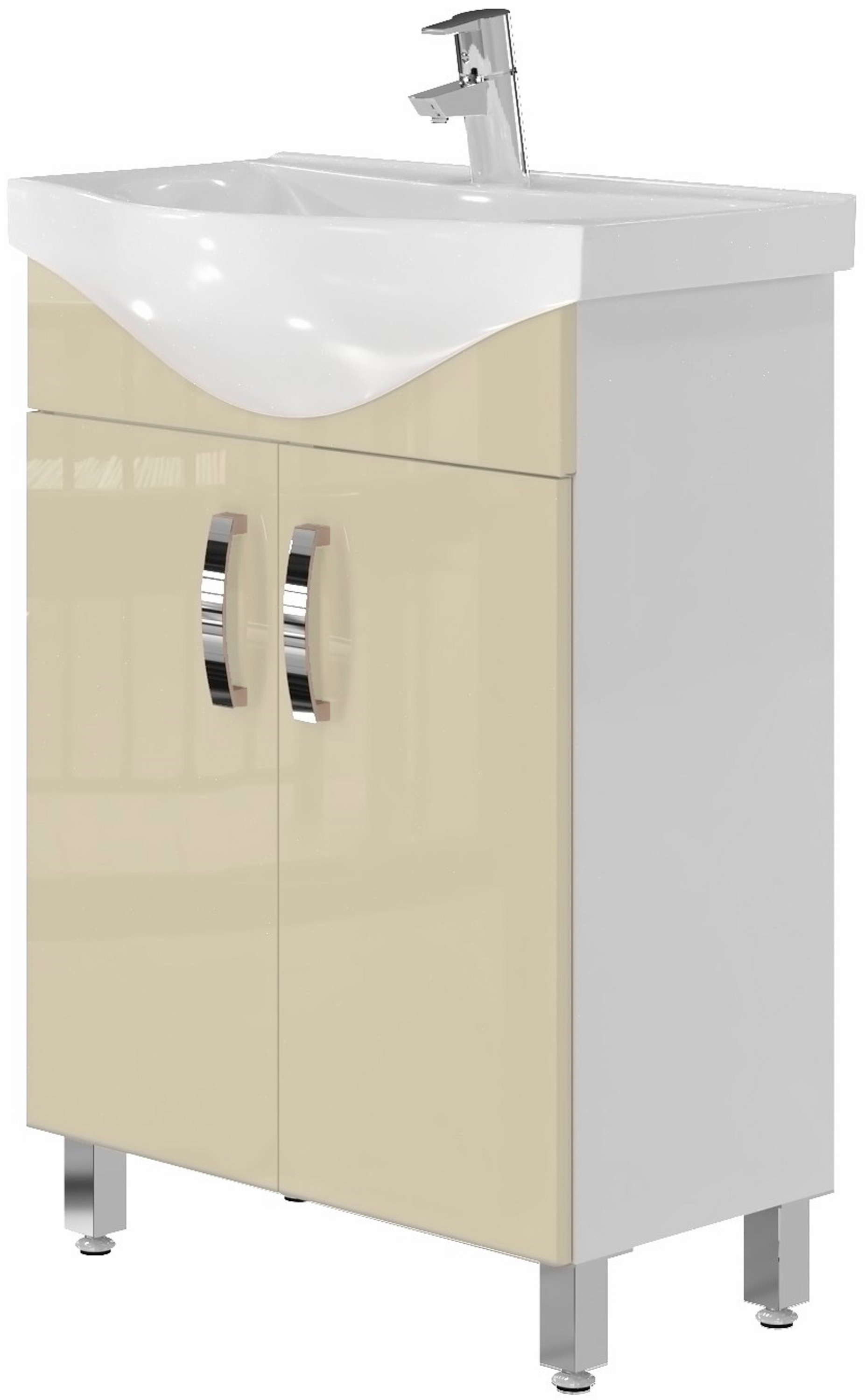 

Тумба JUVENTA Trento Trn-60 бежевая с умывальником Vittoria-60