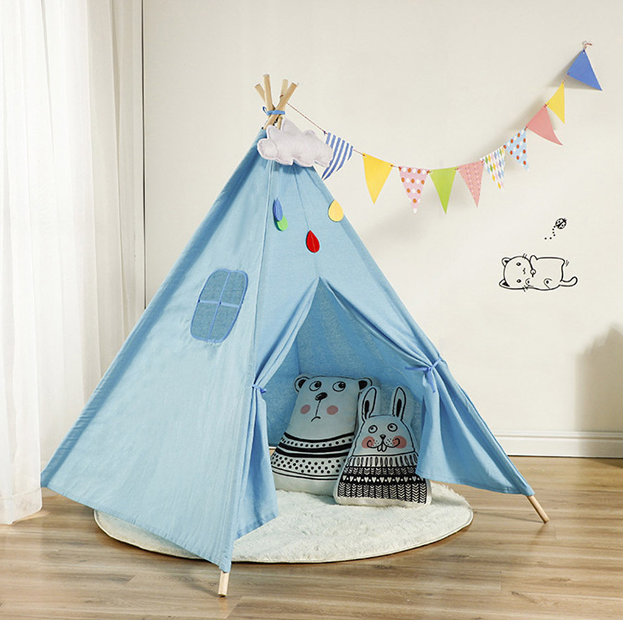 

Детская палатка Tipi Вигвам 110 см (Голубой)