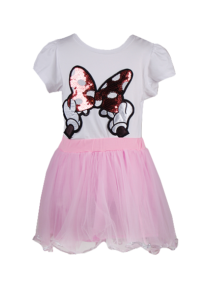 

Летний комплект для девочки с юбкой 4 года (104 см) 3199-light pink белый цвет