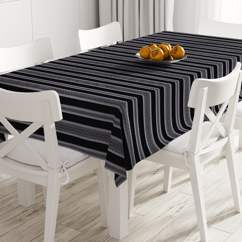 

Вышитая скатерть в украинском стиле Time Textile Черная Черный TT89035 150x200