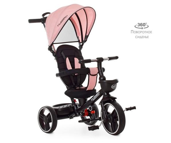 

Детский трехколесный велосипед Turbo Trike M 5447 PU-19, складной, поворотное сиденье, Розовый